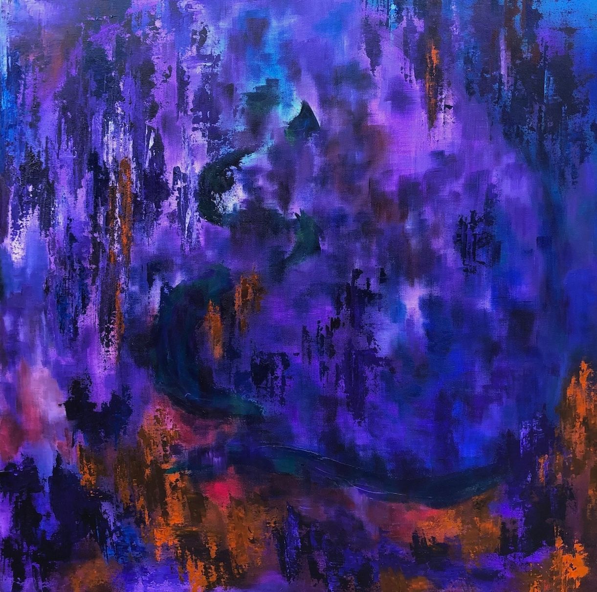 Acrylic abstract painting, Karen Klucowicz, Hamilton