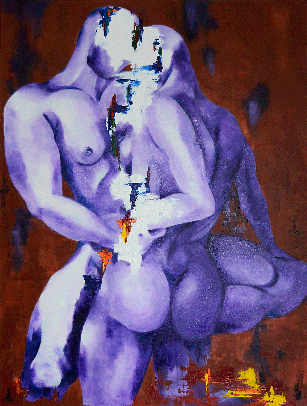 abstract, figurative, couple, nude, concept art, relationship stuff, reflecting, canadian art, karen klucowicz