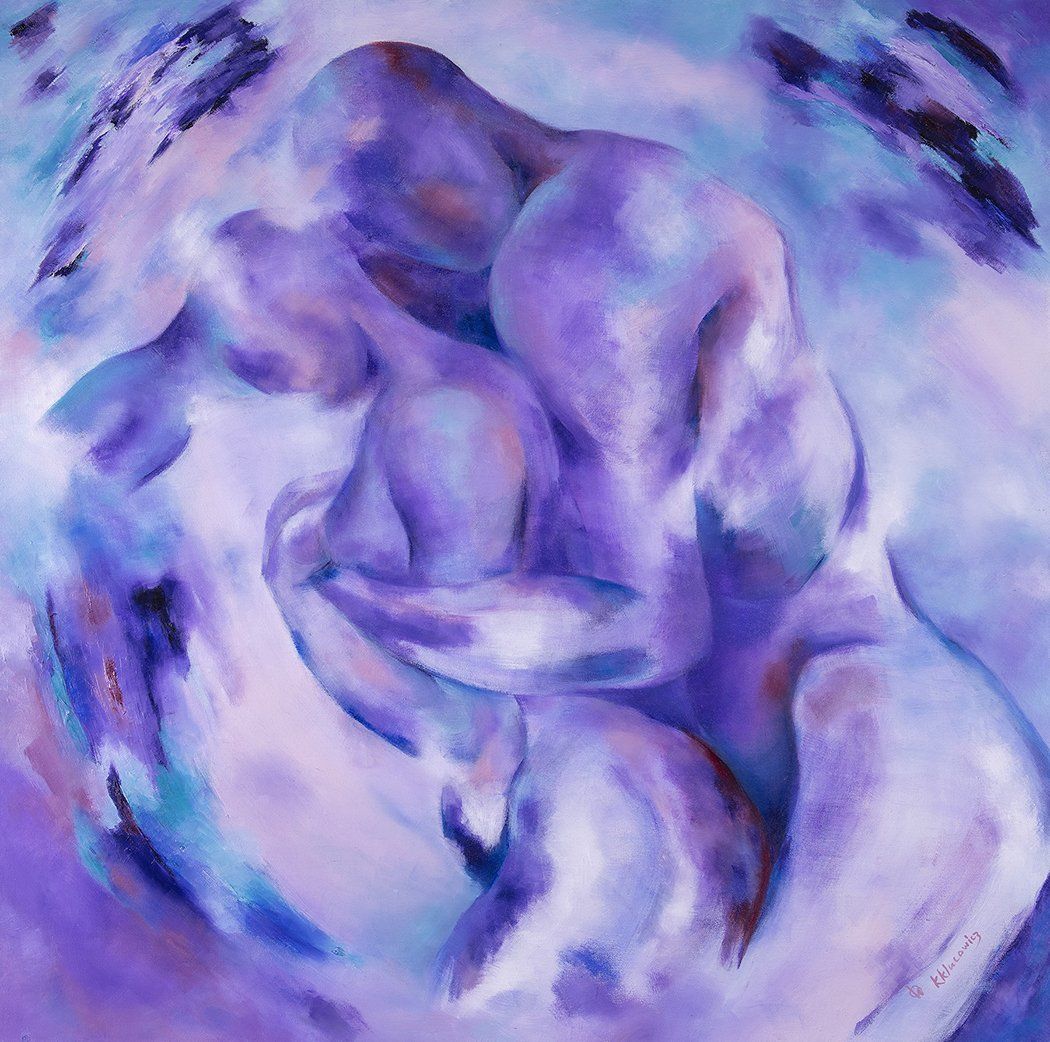 couple art, romantic painting, romance, figurative, pastel painting, large paintin