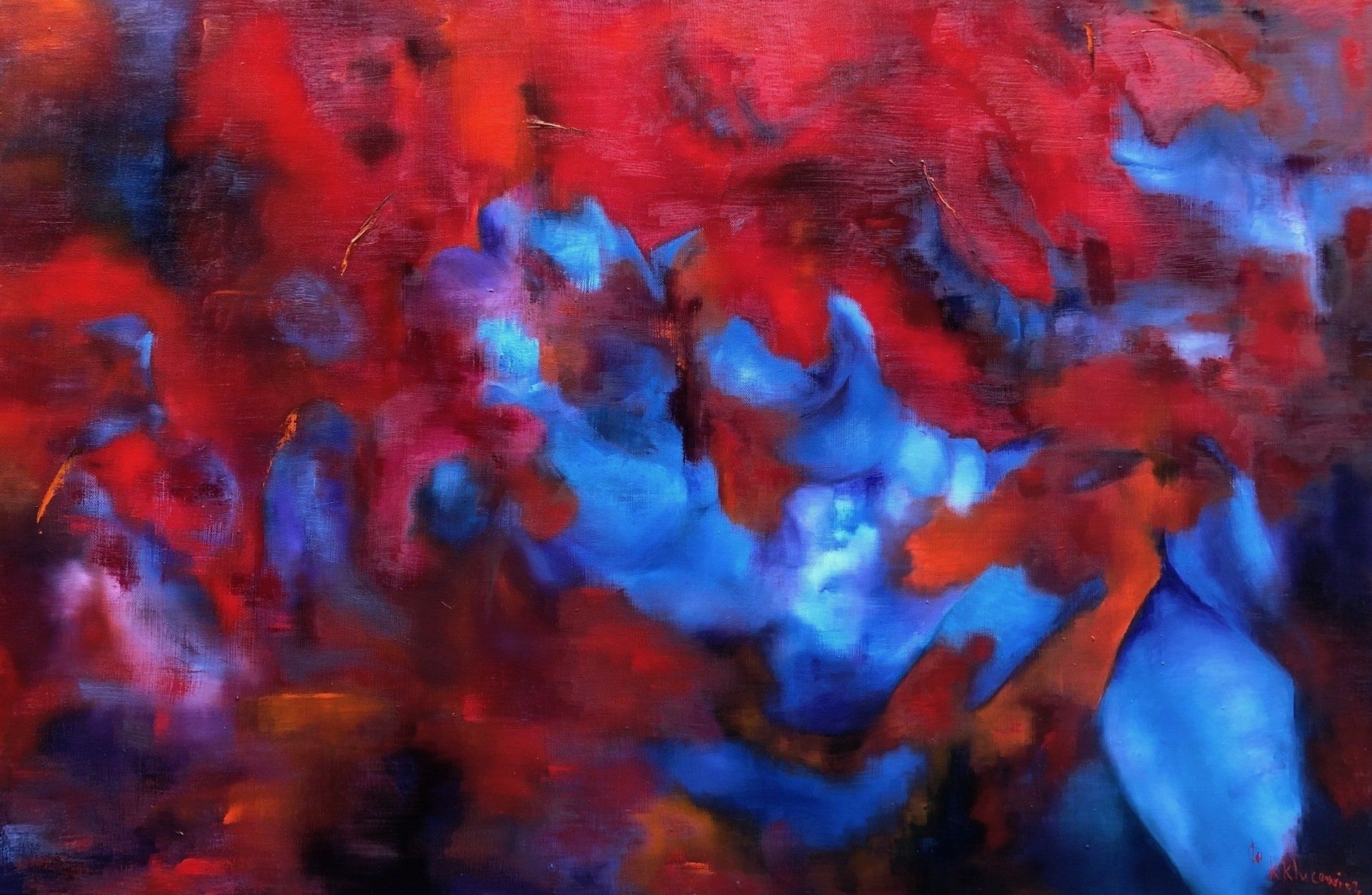 relationships, figurative art, abstract art, female artist, couple, painting