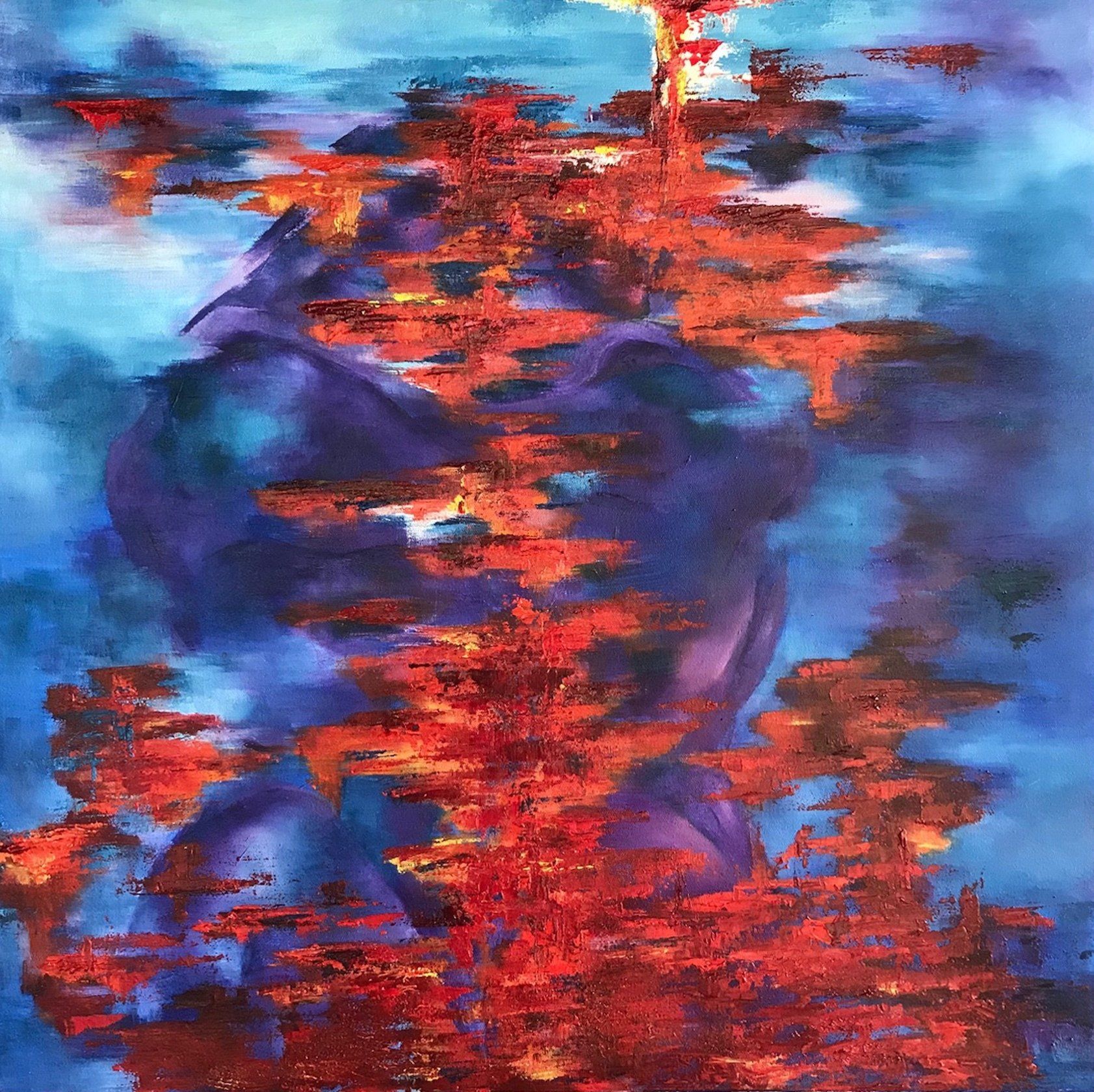 abstract, figurative, couple, concept art, relationship stuff, reflecting, canadian art, karen klucowicz