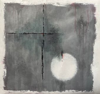 Painted response to Yas Alsabaggh sculpture