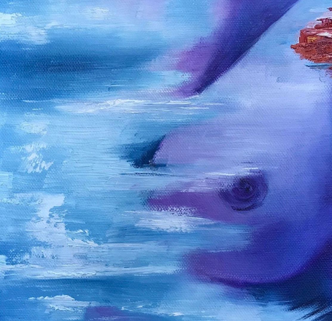 abstract, small painting, expressive figurative, abstract expressionism, female detail