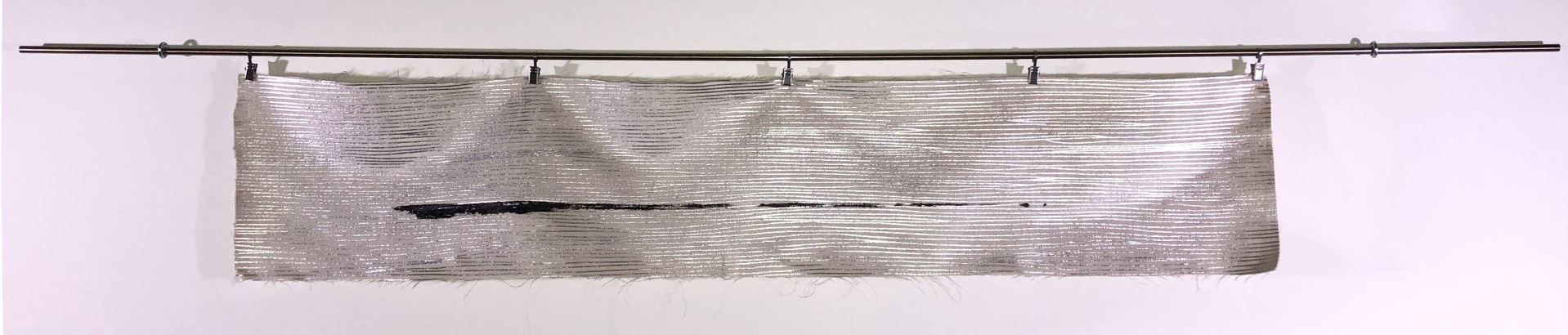 black and white, minimalist, painting on fabric, abstract art, Karen Klucowicz art