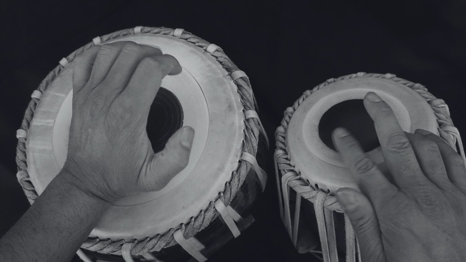 Close-up Gurpreet Chana hands on Tabla