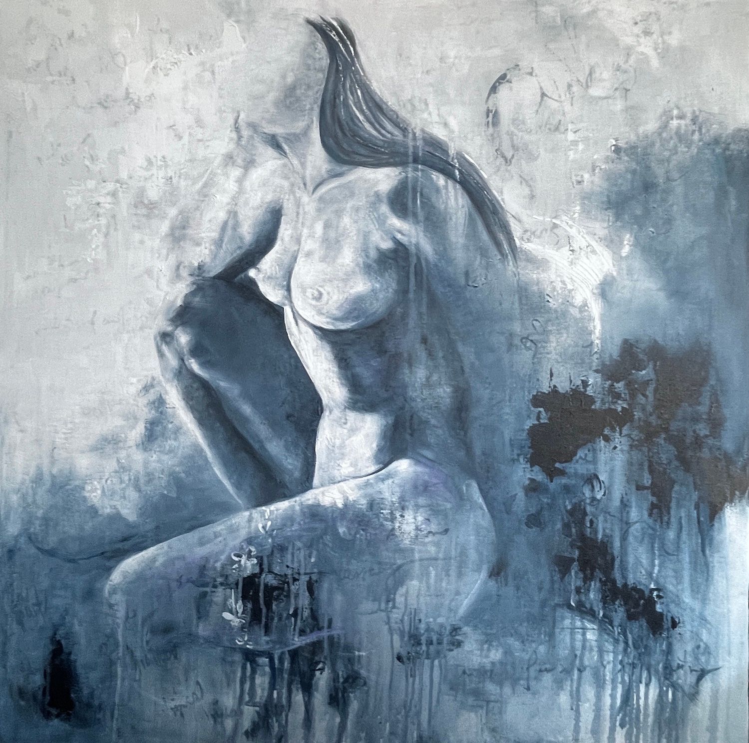 commissioned portrait painting of female by karen klucowicz