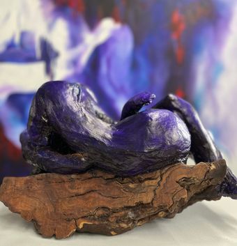 First sculpture of a couple in balance completed by karen klucowicz 
