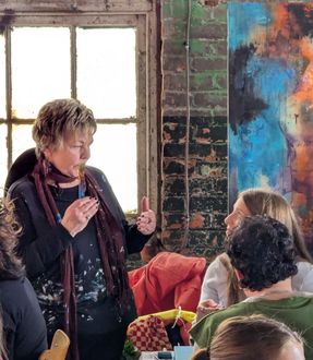 Karen Klucowicz teaching for studio k2 at team-building event