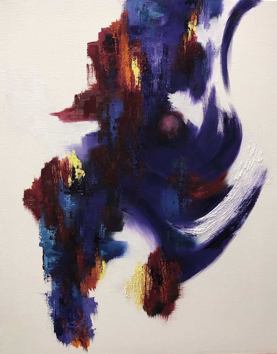 abstract, figurative, female figure, concept art, relationship stuff, reflecting, canadian art, karen klucowicz, oil painting
