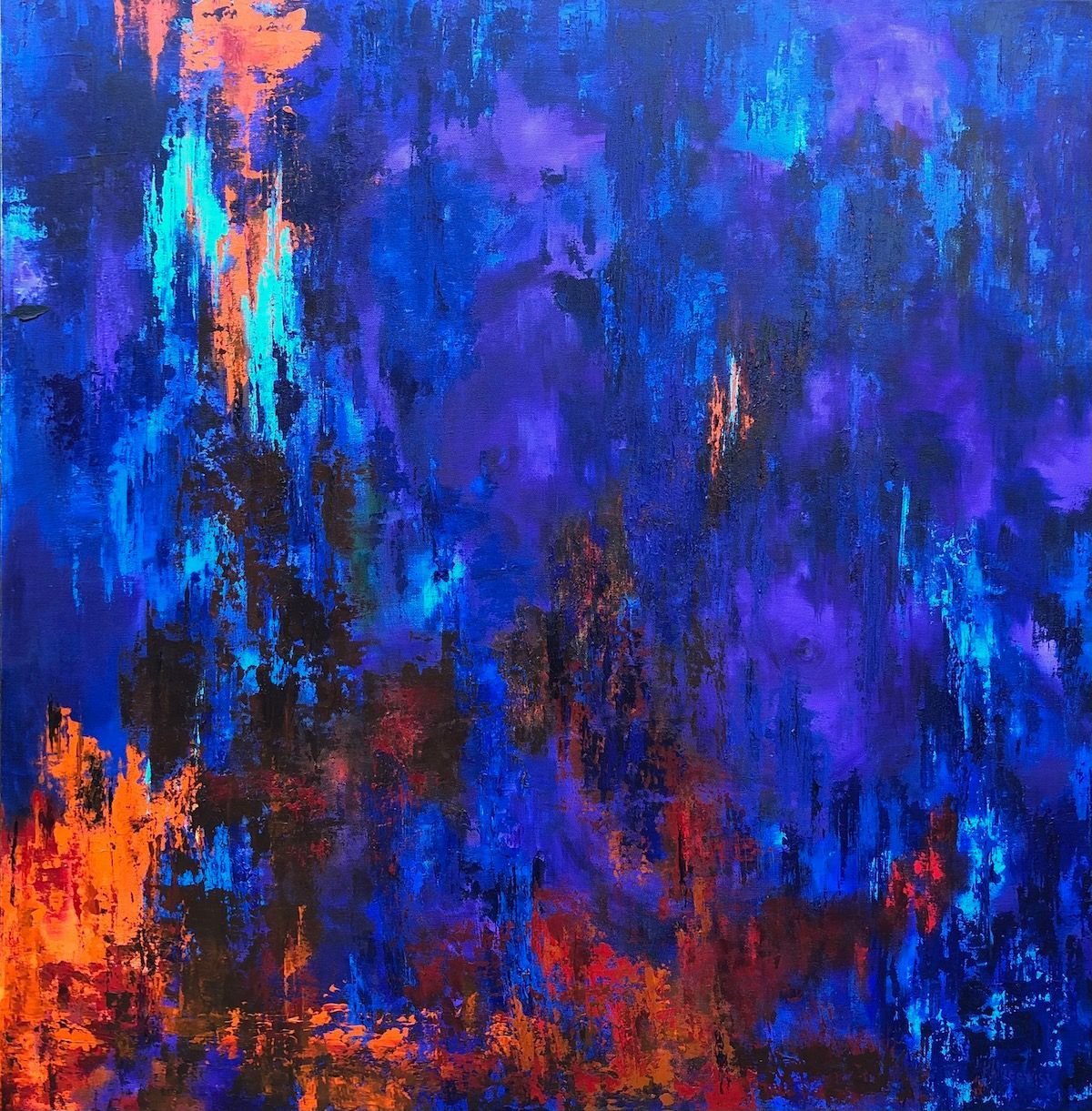 Abstract acylic painting about relationships, art by k2