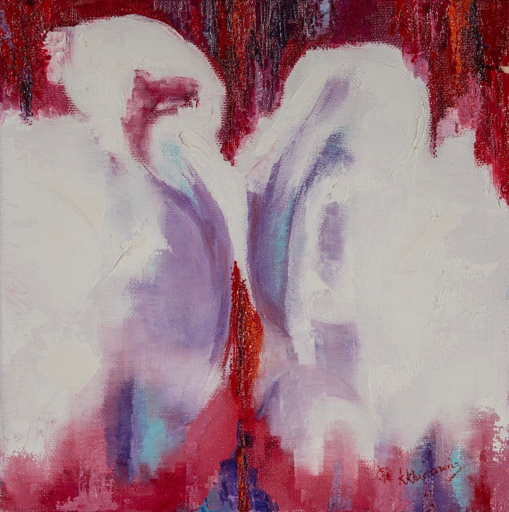 abstract, small painting, expressive figurative, abstract expressionism, couple art