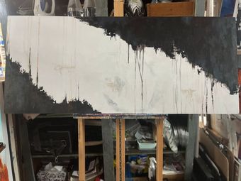 Abstract art in progress by karen klucowicz