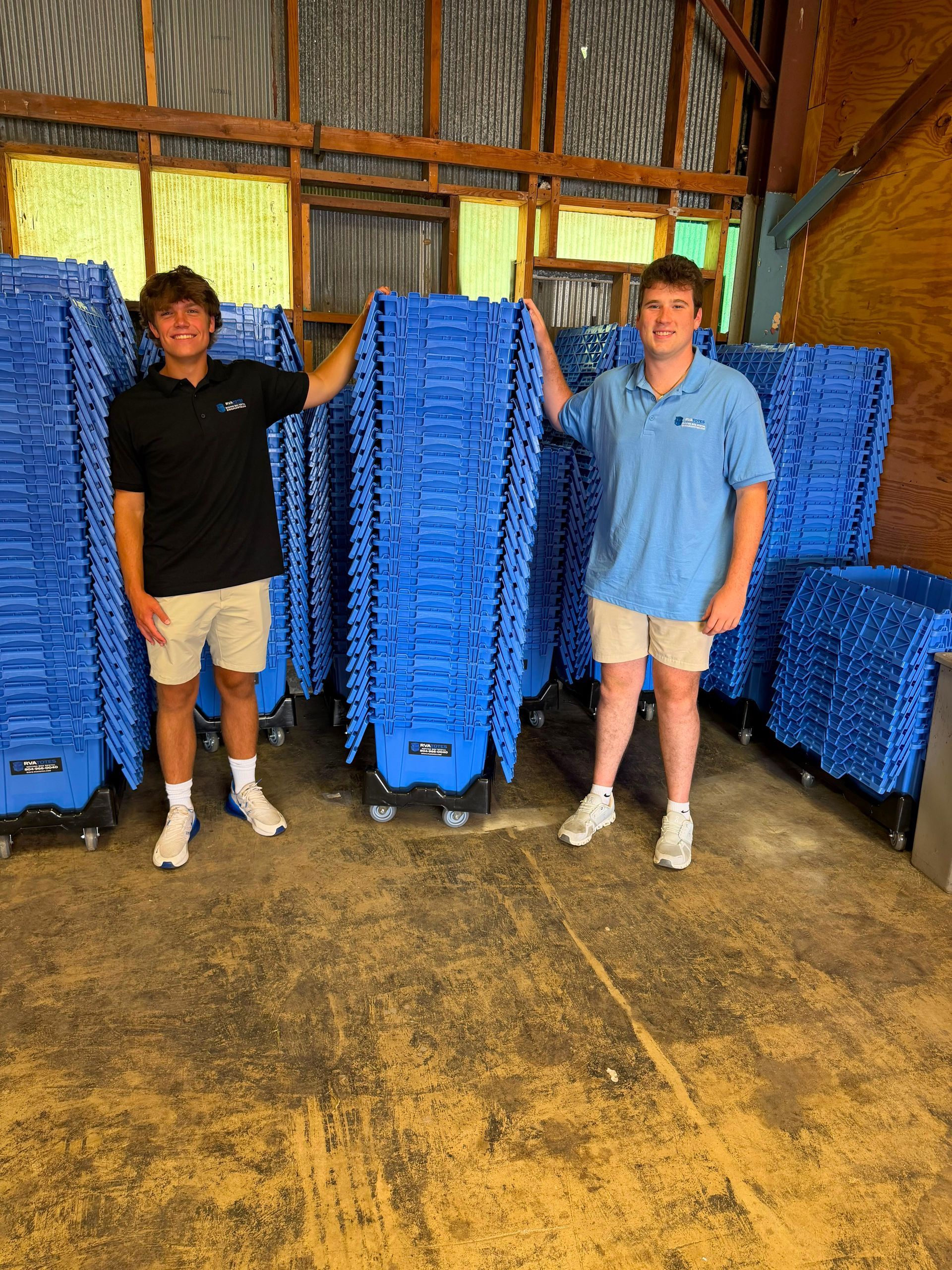 RVATotes reusable moving totes prepared for local delivery