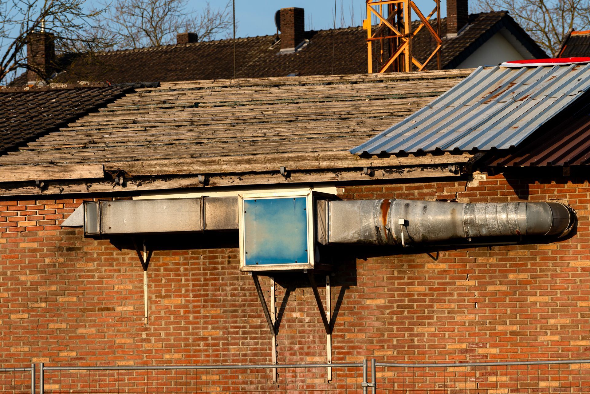 old cracked commercial ventilation ducts