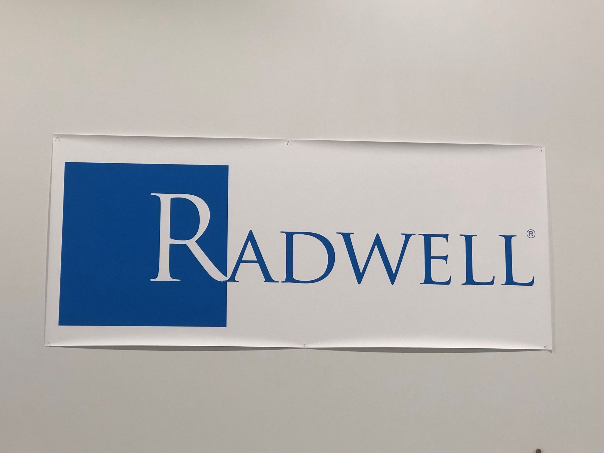 A blue square with a stylized white R followed by the blue text 