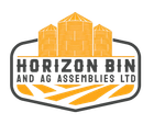 Logo for Horizon Bin and AG Assemblies Ltd with orange grain silos and black text