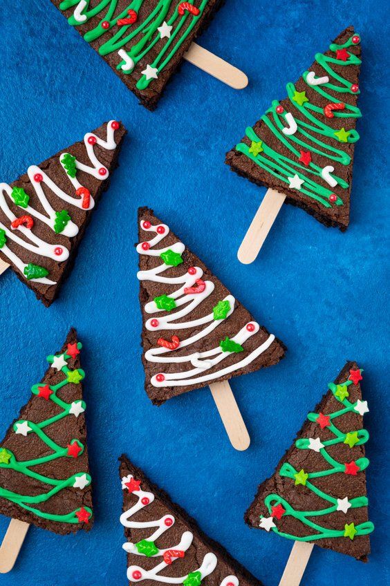 Christmas Tree Brownie Bites