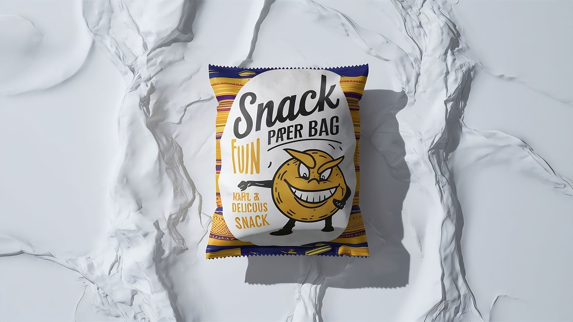 A bag of snack corn is sitting on a white surface.