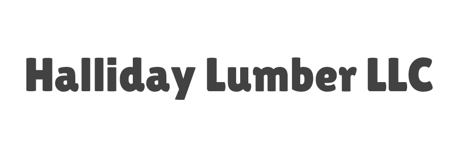 Black text logo reading “Halliday Lumber LLC” on a light background