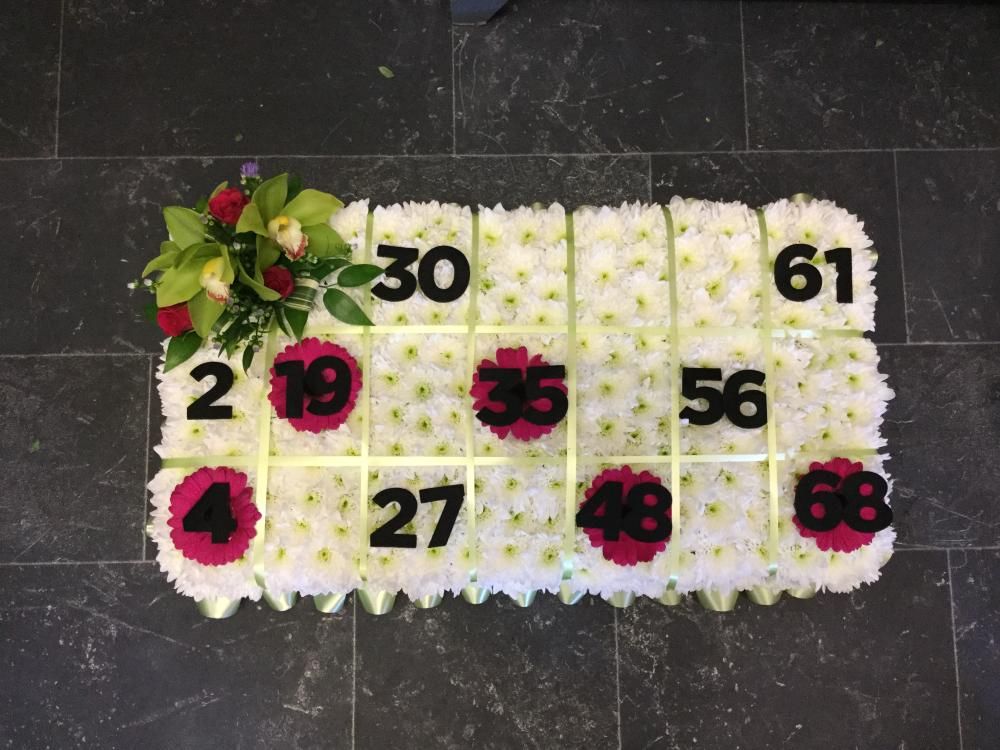 bingo funeral flowers