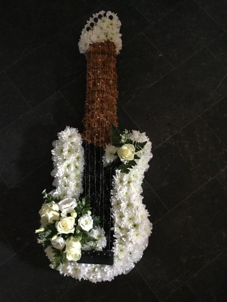 guitar funeral flowers