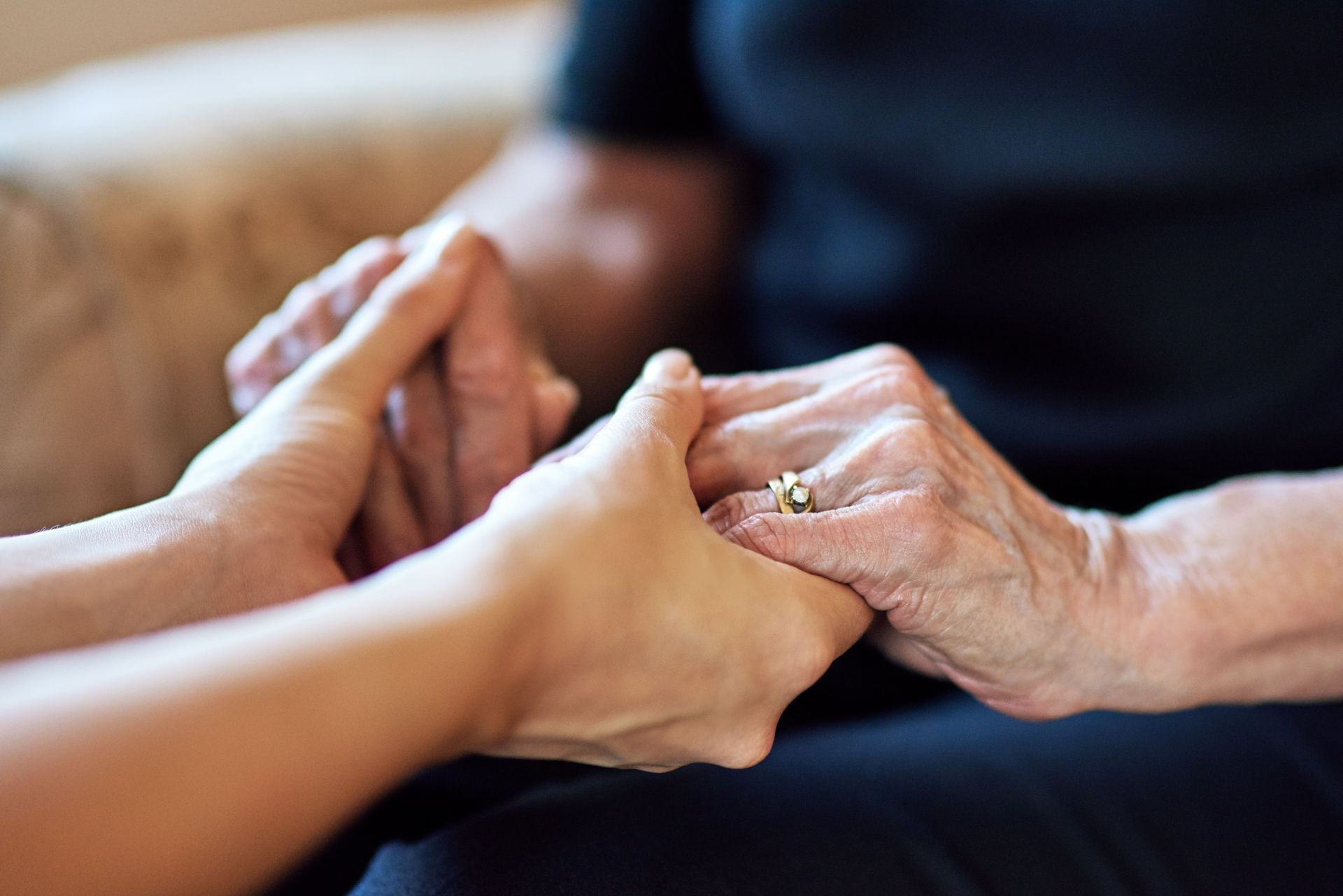 two people holding hands