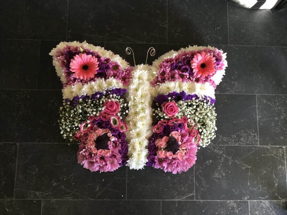 butterfly funeral flowers