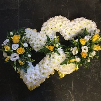 double heart funeral flowers