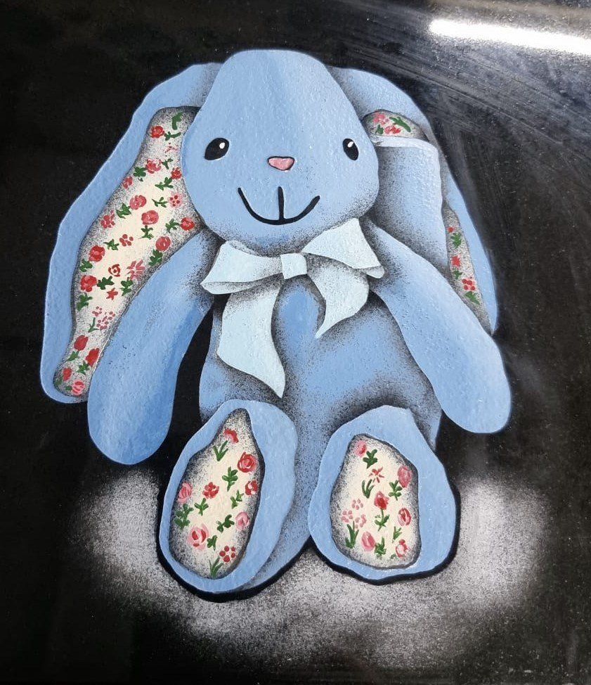 Blue Rabbit Headstone