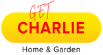 Get Charlie Home & Garden logo in yellow, red, and black