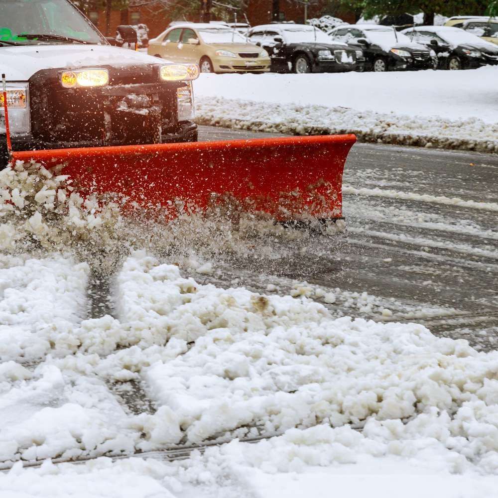Removal of snow using truck