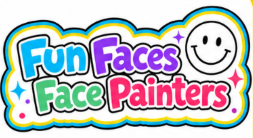 Fun Faces Face Painters logo with colorful text and a smiling face icon