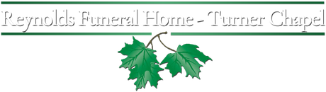 Cavill-Turner Funeral Home logo with green maple leaves on a white background