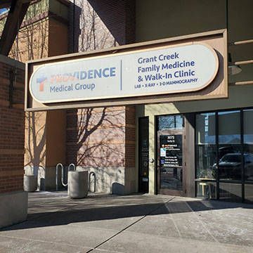 The entrance to grant creek family medicine and walk-in clinic.