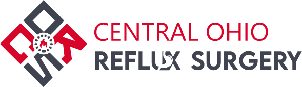 Central Ohio Reflux Surgery logo with red and gray geometric icon and text