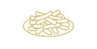Plate of golden French fries on a white background