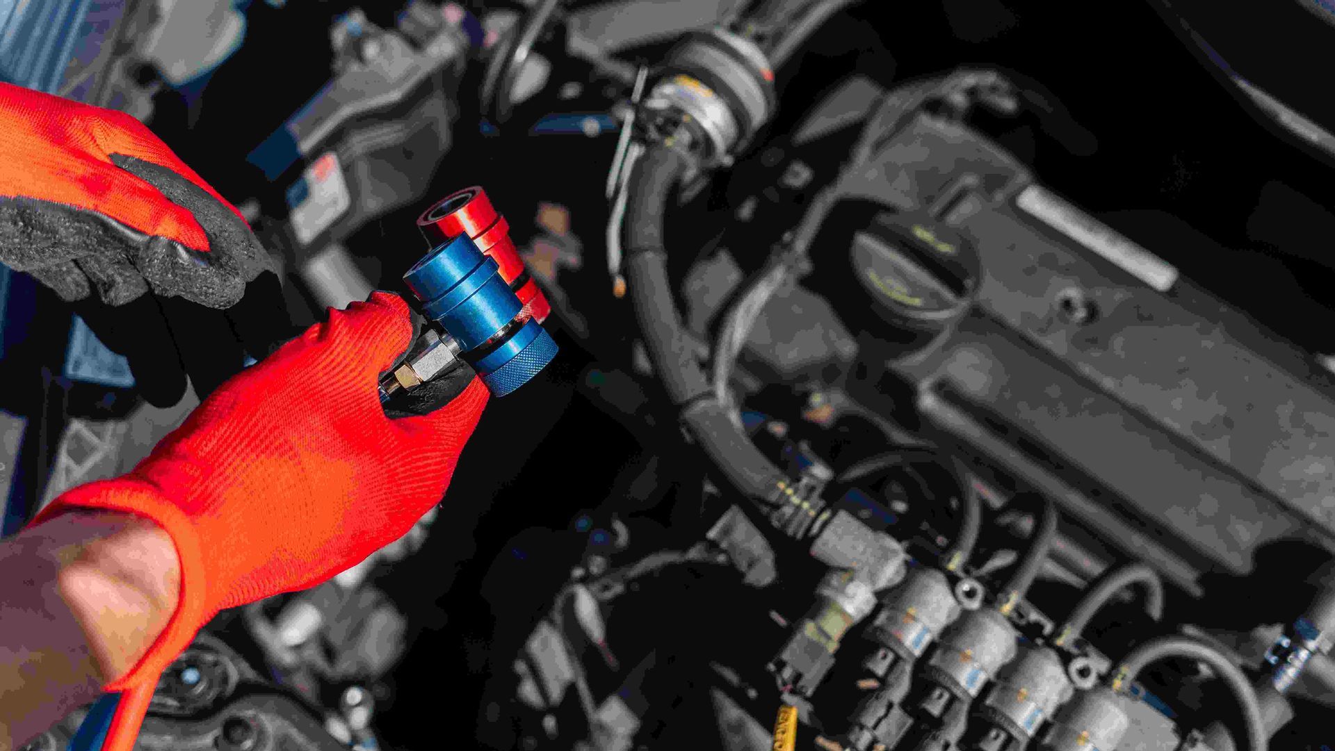 A Person is Working on a Car Air Engine — Maroochy Automotive in Kunda Park, QLD