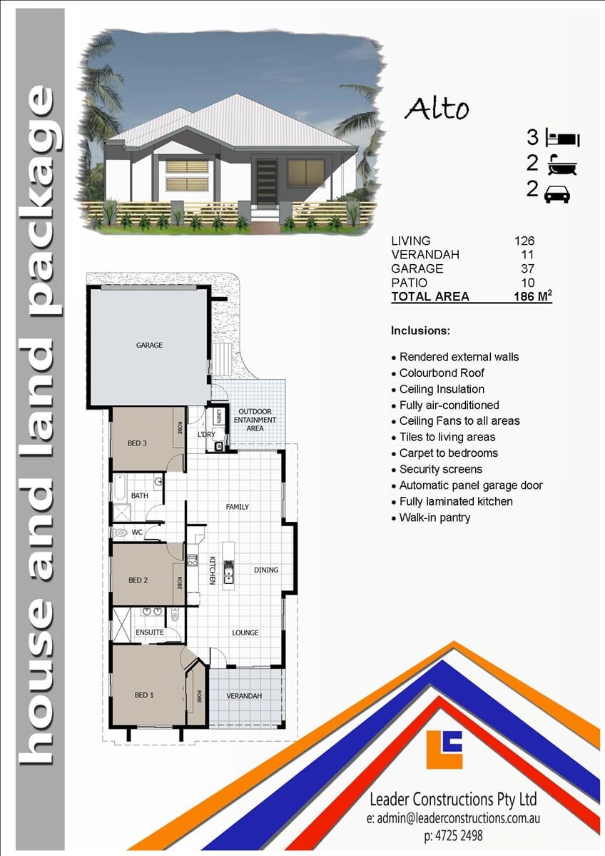 Alto Floor Plan House and Land Package — Leader Constructions in Cranbrook, QLD