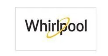 Whirlpool logo in black text with a yellow swoosh on a white background