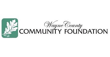 Wayne County Community Foundation logo with green leaf icon and black script text