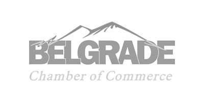 A black and white logo for the belgrade chamber of commerce.
