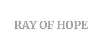 A black and white logo for ray of hope on a white background.
