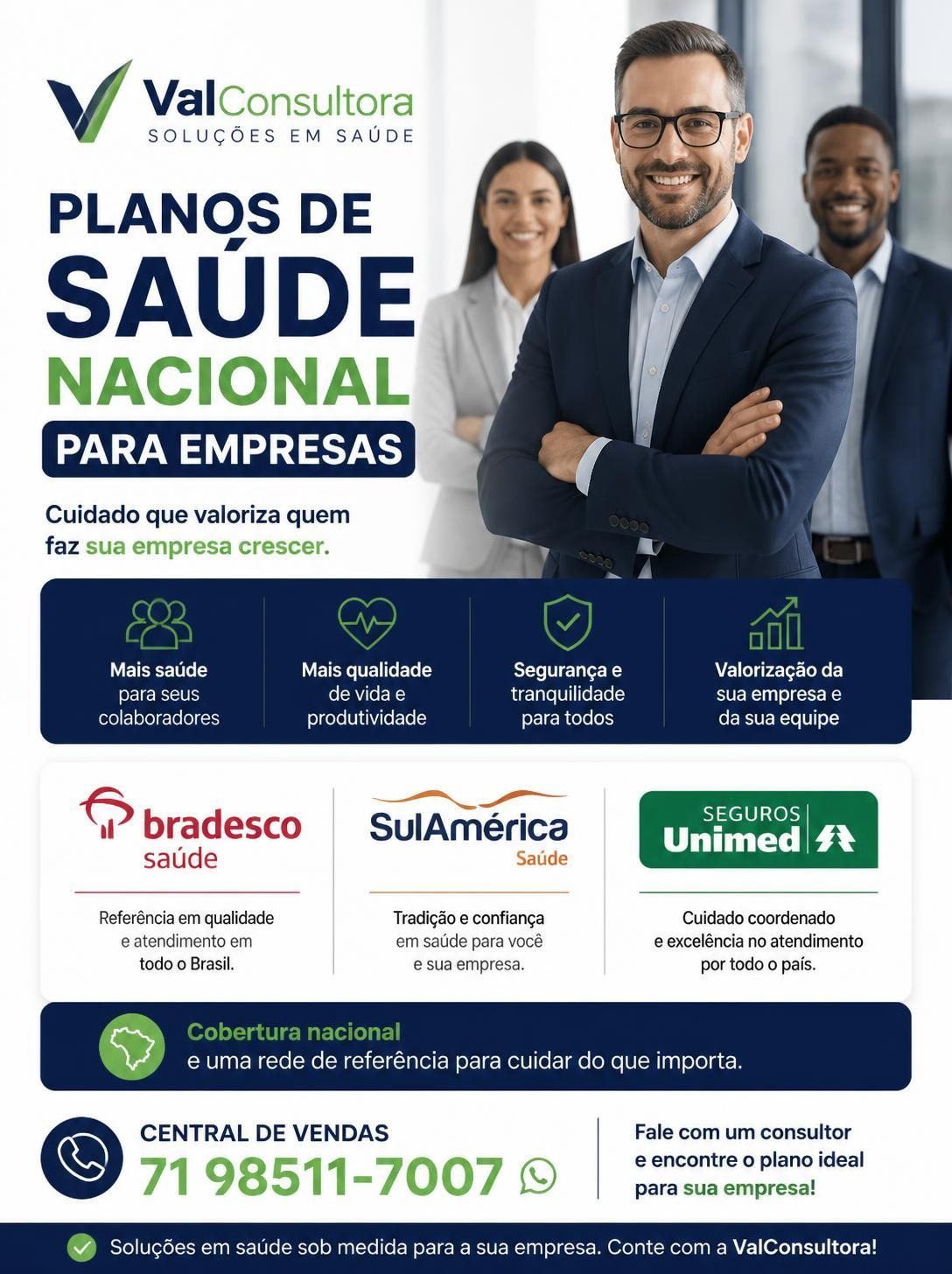 assistencia medica para empresas ba, plano de saude empresarial na bahia, convenios medicos para empresas cnpj bahia, corretora vendas de planos de saude para empresas na bahia, contratar plano de saude empresarial na bahia, plano de saude com coparticipação na bahia, plano de saude assistencial a saude empresarial em Salvador-BA, plano de saude acomodação em enfermaria, plano de saude barato para empresas na bahia, contratar plano de saude para empresas, valcorretora planos de saude, valconsultora planos de saude, valdete corretora planos de saude