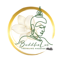 It is a logo for a traveling massage company.