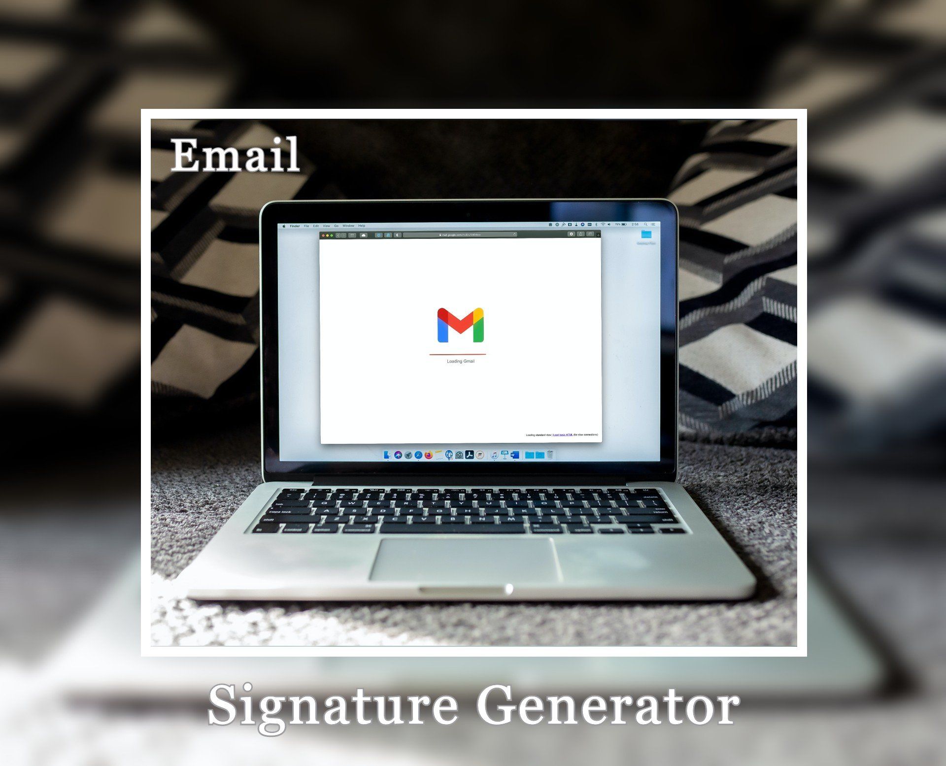 A laptop with the gmail logo on the screen