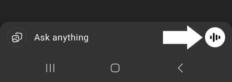 A screenshot of an app that says ask anything