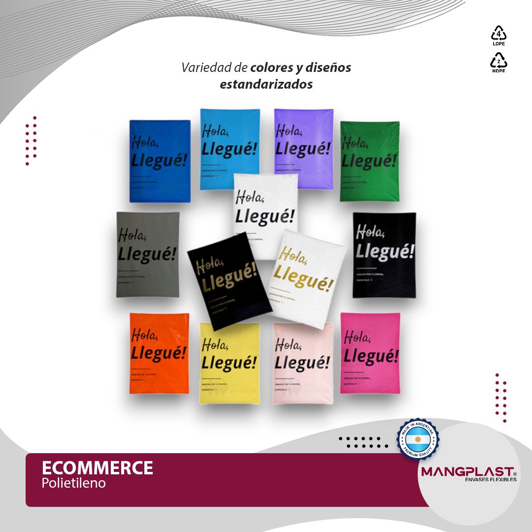 Varios paquetes de colores con la etiqueta