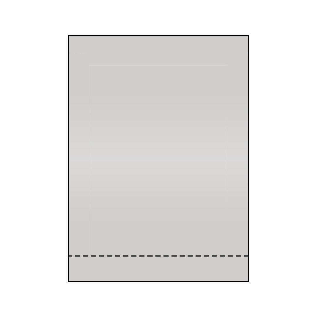 Rectángulo gris con una línea discontinua cerca de la parte inferior.