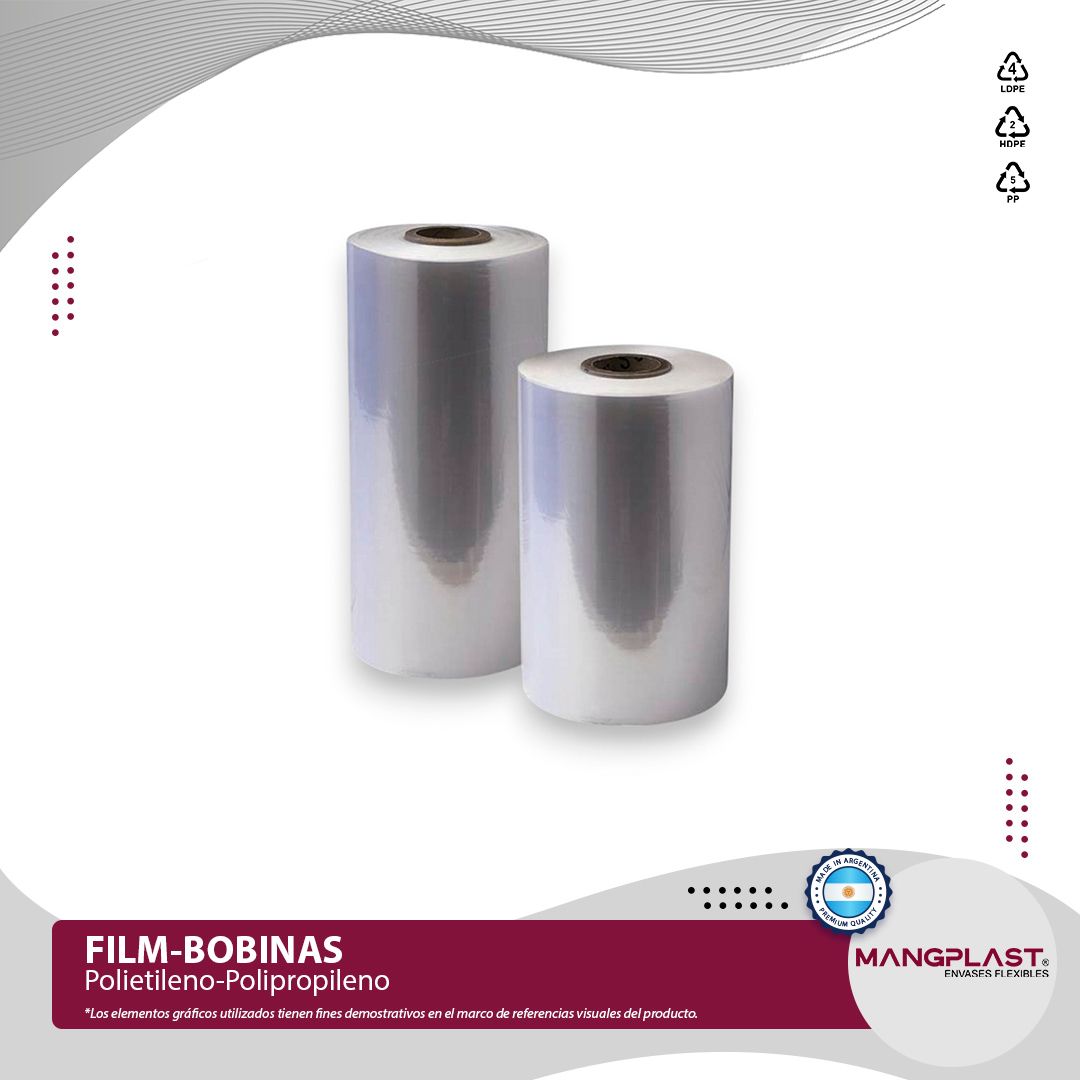 Dos rollos de película plástica transparente rotulada