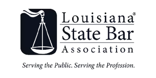 Louisiana State Bar Association logo with black scales icon and tagline “Serving the Public. Serving the Profession.”